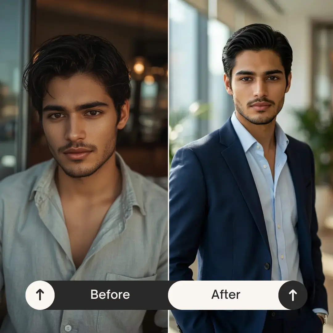 Before And After Result of Gemini AI Photo Prompt
