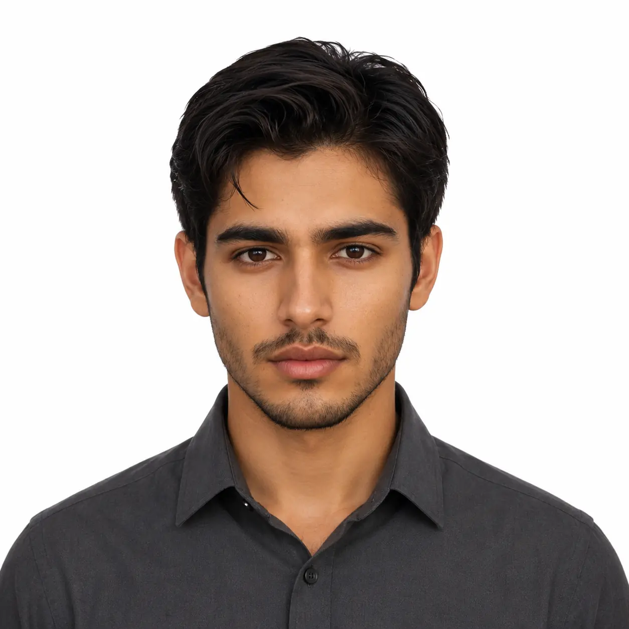 ChatGpt US Passport Photo Prompt – Professional Grey Shirt, Studio Lighting